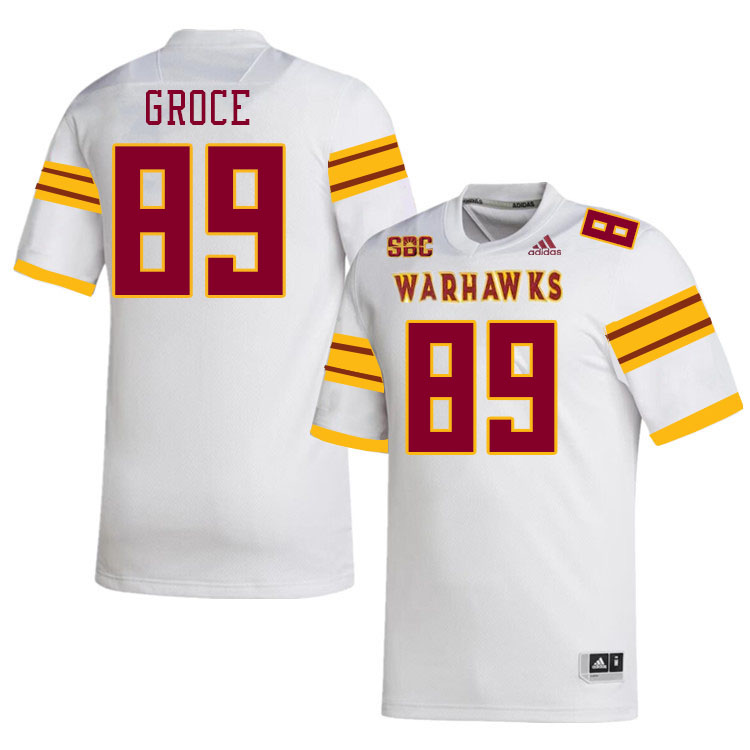 #89 Caleb Groce Louisiana-Monroe Warhawks College Football Jerseys Stitched-White